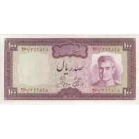 اسکناس 100 ریال (آموزگار - جهانشاهی) - تک - UNC63 - محمد رضا شاه