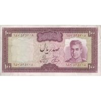 اسکناس 100 ریال (آموزگار - فرمان فرماییان) نوشته سیاه - تک - VF35 - محمد رضا شاه