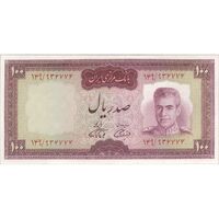 اسکناس 100 ریال (آموزگار - فرمان فرماییان) نوشته قرمز - تک - EF45 - محمد رضا شاه