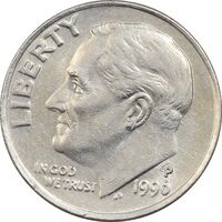 سکه 1 دایم 1996P روزولت - EF45 - آمریکا