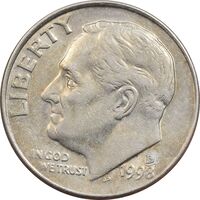 سکه 1 دایم 1998D روزولت - EF45 - آمریکا