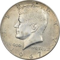 سکه نیم دلار 1967 کندی - AU55 - آمریکا