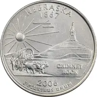 سکه کوارتر دلار 2006D ایالتی (نبراسکا) - MS62 - آمریکا