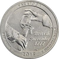 سکه کوارتر دلار 2015D ساراتوگا - AU58 - آمریکا