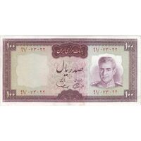 اسکناس 100 ریال (آموزگار - سمیعی) نوشته قرمز - تک - EF45 - محمد رضا شاه