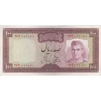 اسکناس 100 ریال (آموزگار - جهانشاهی) - تک - AU58 - محمد رضا شاه
