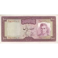 اسکناس 100 ریال (آموزگار - جهانشاهی) - تک - EF45 - محمد رضا شاه