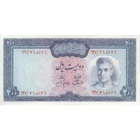 اسکناس 200 ریال (آموزگار - جهانشاهی) - تک - UNC63 - محمد رضا شاه