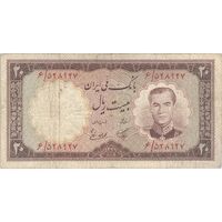 اسکناس 20 ریال 1337 - تک - VF25 - محمد رضا شاه