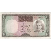 اسکناس 20 ریال (آموزگار - سمیعی) - تک - EF45 - محمد رضا شاه