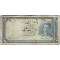اسکناس 200 ریال سری سوم - تک - VF20 - محمد رضا شاه