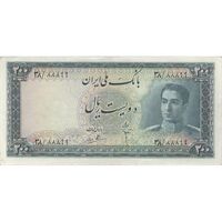 اسکناس 200 ریال سری سوم - تک - AU50 - محمد رضا شاه