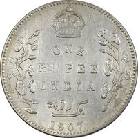 سکه 1 روپیه 1907 ادوارد هفتم - EF40 - هند