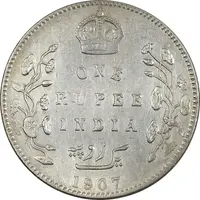 سکه 1 روپیه 1907 ادوارد هفتم - EF40 - هند