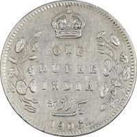 سکه 1 روپیه 1906 ادوارد هفتم - VF35 - هند