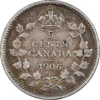 سکه 5 سنت 1906 ادوارد هفتم - VF35 - کانادا
