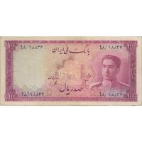 اسکناس 100 ریال سری سوم - تک - VF30 - محمد رضا شاه