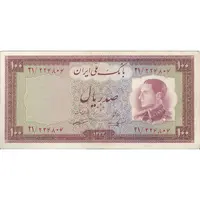 اسکناس 100 ریال 1333 - تک - VF35 - محمد رضا شاه