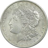 سکه یک دلار 1921 مورگان - AU55 - آمریکا