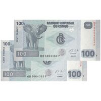 اسکناس 100 فرانک 2013 جمهوری دموکراتیک - جفت - UNC63 - کنگو