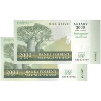 اسکناس 2000 آریاری بدون تاریخ (2007) جمهوری سوم - جفت - UNC63 - ماداگاسکار