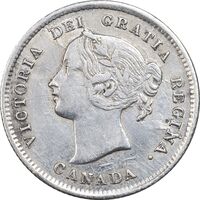 سکه 5 سنت 1871 ویکتوریا - EF40 - کانادا