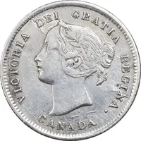 سکه 5 سنت 1871 ویکتوریا - EF40 - کانادا