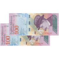 اسکناس 100 بولیوار 2018 جمهوری بولیواری - جفت - UNC63 - ونزوئلا