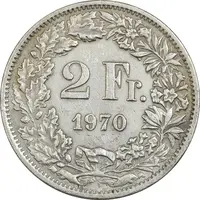 سکه 2 فرانک 1970 دولت فدرال - EF45 - سوئیس