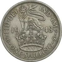 سکه 1 شیلینگ 1948 جرج ششم - تیپ 1 - EF45 - انگلستان