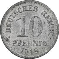 سکه 10 فینیگ 1918 ویلهلم دوم - EF40 - آلمان
