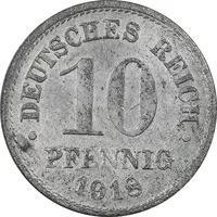 سکه 10 فینیگ 1918 ویلهلم دوم - EF40 - آلمان