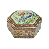 جعبه خاتم کاری طرح گل و مرغ - 051341