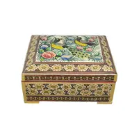 جعبه خاتم کاری طرح گل و مرغ - 051345