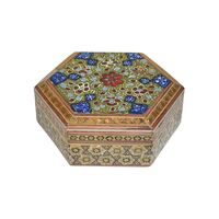 جعبه خاتم کاری طرح گل - 051346