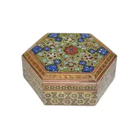 جعبه خاتم کاری طرح گل - 051346
