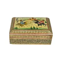 جعبه خاتم کاری طرح بازی چوگان - 051347