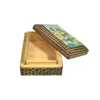 جعبه خاتم کاری طرح شکارگاهی - 051350