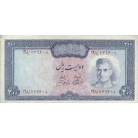 اسکناس 200 ریال (آموزگار - جهانشاهی) - تک - EF45 - محمد رضا شاه