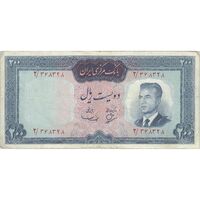 اسکناس 200 ریال (بهنیا - سمیعی) - تک - VF30 - محمد رضا شاه