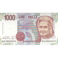 اسکناس 1000 لیر 1990 (مونته‌سوری) جمهوری - تک - UNC63 - ایتالیا