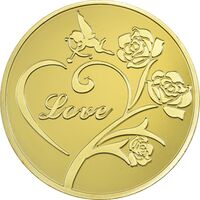سکه هدیه ازدواج - طلایی - UNC - طرح قلب