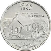 سکه کوارتر دلار 2004P ایالتی (آیووا) - AU - آمریکا