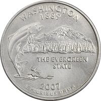 سکه کوارتر دلار 2007D ایالتی (واشنگتن) - AU - آمریکا