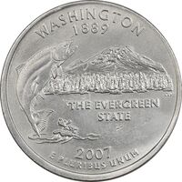 سکه کوارتر دلار 2007P ایالتی (واشنگتن) - AU - آمریکا