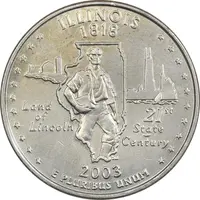 سکه کوارتر دلار 2003P ایالتی (ایلینوی) - AU - آمریکا