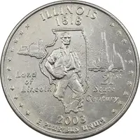 سکه کوارتر دلار 2003P ایالتی (ایلینوی) - AU - آمریکا