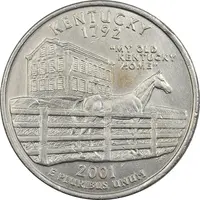 سکه کوارتر دلار 2001D ایالتی (کنتاکی) - AU - آمریکا