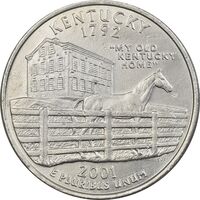 سکه کوارتر دلار 2001D ایالتی (کنتاکی) - AU - آمریکا