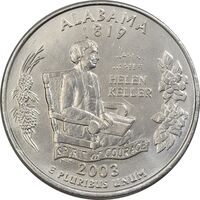 سکه کوارتر دلار 2003P ایالتی (آلاباما) - AU - آمریکا